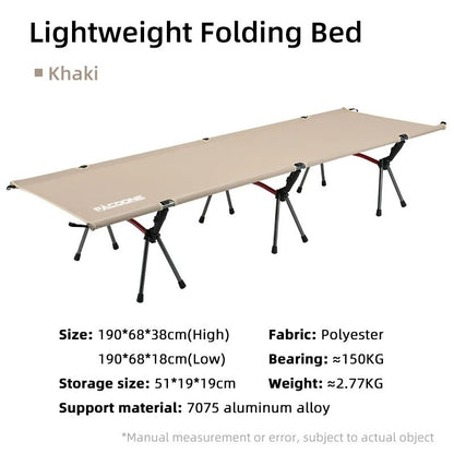 PACOONE Camping Cot Folding Camping Bed Portable Outdoor Sleeping Cot For Adults Kids Ideal For Tra 7