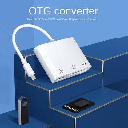 3 In 1 TypeC Memory Card Reader Adapter TF CF SD Compact Flash USBC for MacBook Pro  Huawei