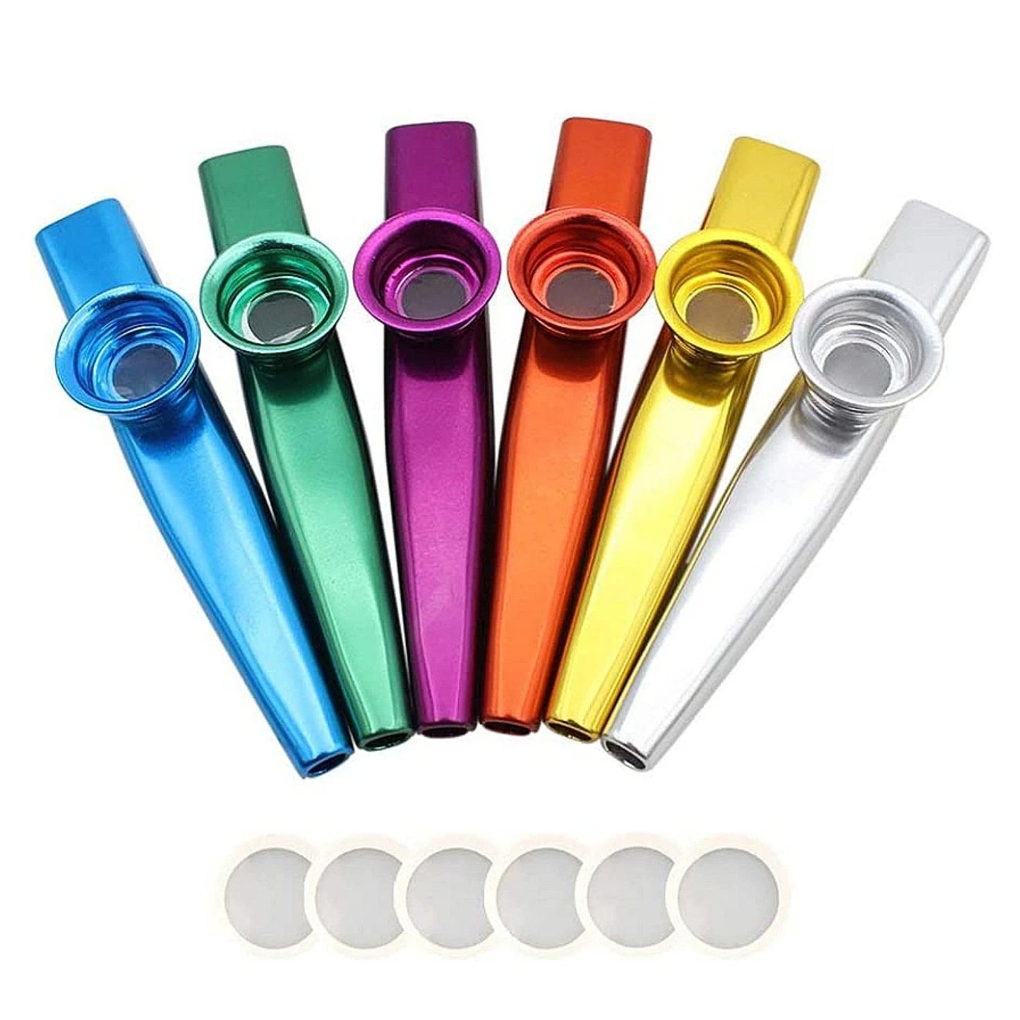Aluminum Alloy Metal Kazoo Musical Instrument with 5 Flute Diaphragms, Mouth Kazoo, Ideal Companion for Guitar, Violin
