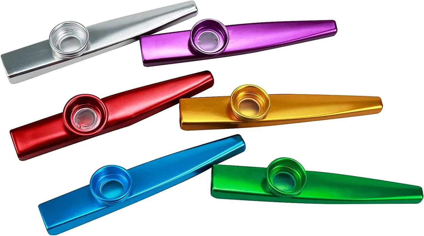 Aluminum Alloy Metal Kazoo Musical Instrument With 5 Flute Diaphragms Mouth Kazoo Ideal Companion F 1