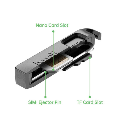 Universal AntiLost SIM Card Eject Pin  Storage Box for Mobile  TF Cards  Steel Keyring Tray Open