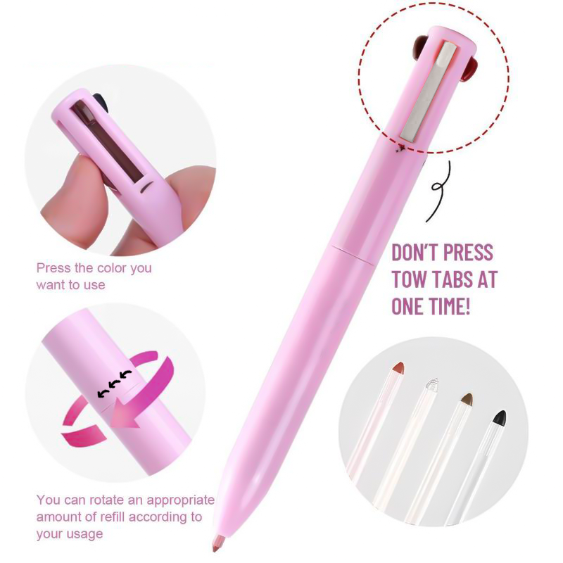 4 In 1 Multi Functional Lip Liner Eyeliner  Eyebrow Pencil  4Color Set For Perfect Brows  Lips 2