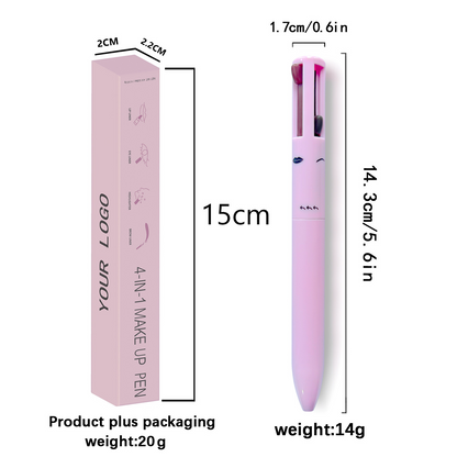 4 In 1 Multi Functional Lip Liner Eyeliner  Eyebrow Pencil  4Color Set For Perfect Brows  Lips 6