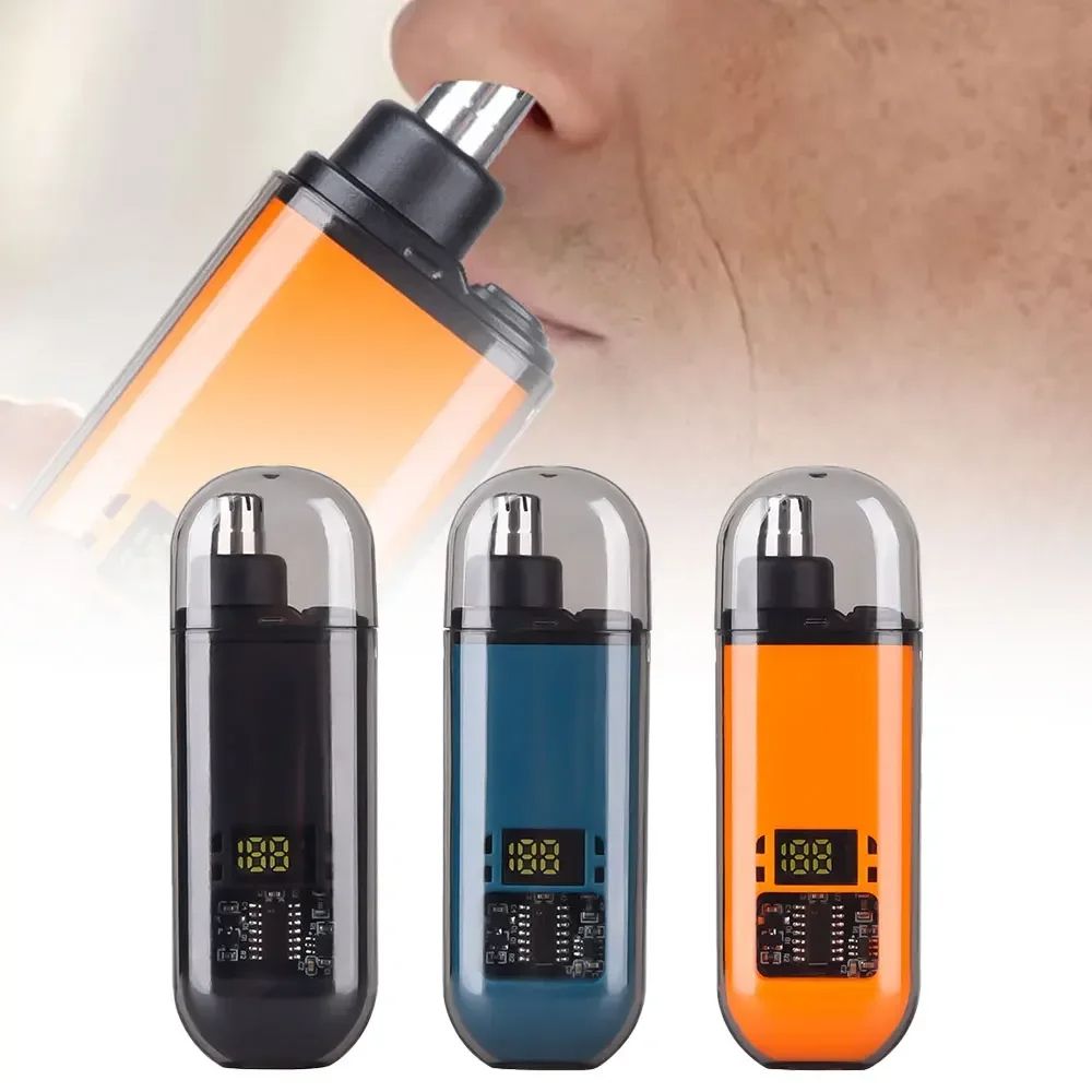 Professional Painless Electric Portable Ear and Nose Hair Trimmer Clipper for Men, Stainless Steel Eyebrow Grooming Tool