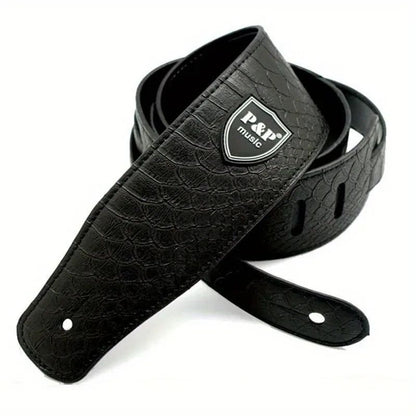 Premium PU Leather Guitar Strap Wide Adjustable Length Soft Embroidered Belt For Classical Electric 6