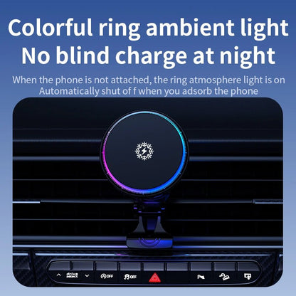 Magnetic Car Wireless Charger with Ice Cooling 15W Fast Charging Mount for MagSafe iPhone 1216 Pro