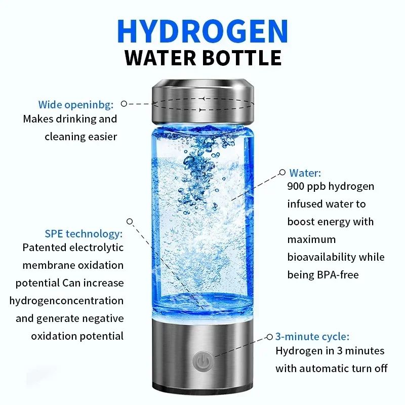 Hydrogen Oxygen Water Cup Inhalation Device Dual Chamber SPE PEM Water Bottle Ionizer For Better He 2