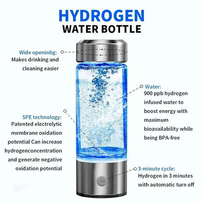 Hydrogen Oxygen Water Cup Inhalation Device Dual Chamber SPE PEM Water Bottle Ionizer For Better He 2
