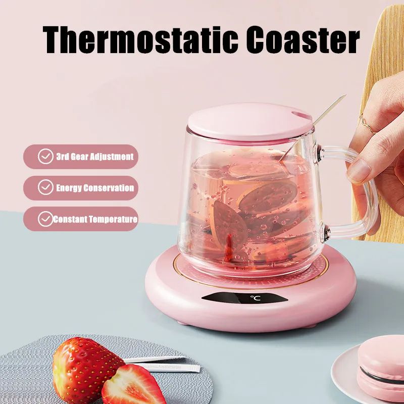 Constant Temperature USB Home Heating Coaster, Thermostatic Mug Warmer with Speed Adjustment for Coffee, Tea, Office Use