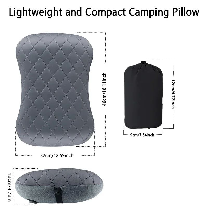 Ergonomic Ultralight Inflatable Travel Camping Pillow Soft Washable Cover For Neck  Back Support Po 2