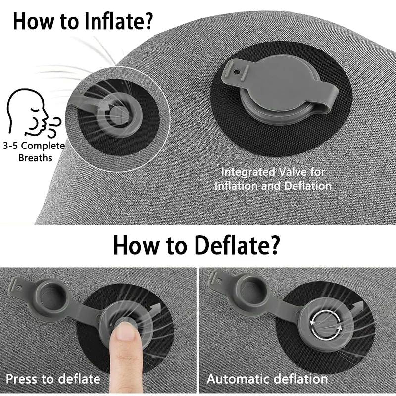 Ergonomic Ultralight Inflatable Travel Camping Pillow Soft Washable Cover For Neck  Back Support Po 5