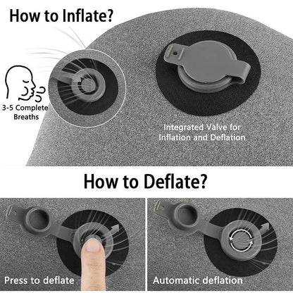 Ergonomic Ultralight Inflatable Travel Camping Pillow Soft Washable Cover For Neck  Back Support Po 5