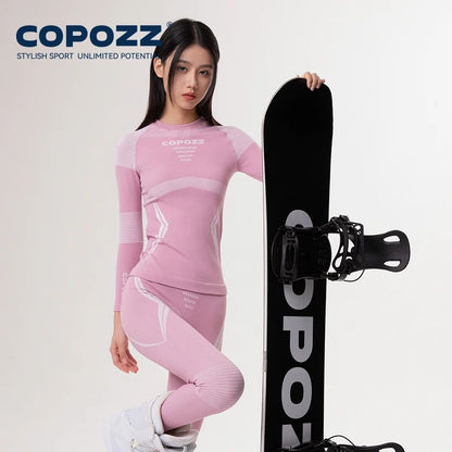 Men  Women Ski Thermal Underwear Sets Quick Dry Compression Tracksuit With Tight Snowboarding Tops  2