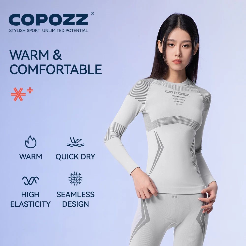 Men  Women Ski Thermal Underwear Sets Quick Dry Compression Tracksuit With Tight Snowboarding Tops  3
