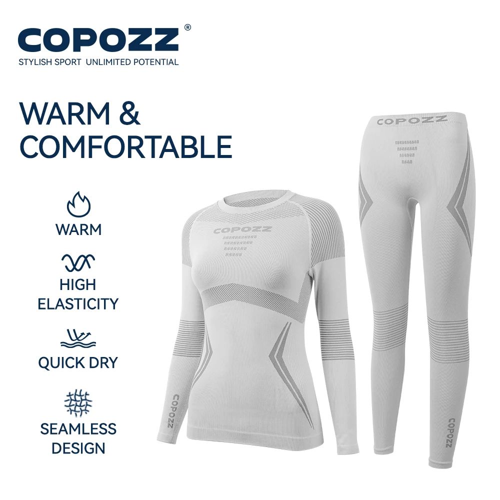 Men  Women Ski Thermal Underwear Sets Quick Dry Compression Tracksuit With Tight Snowboarding Tops  5