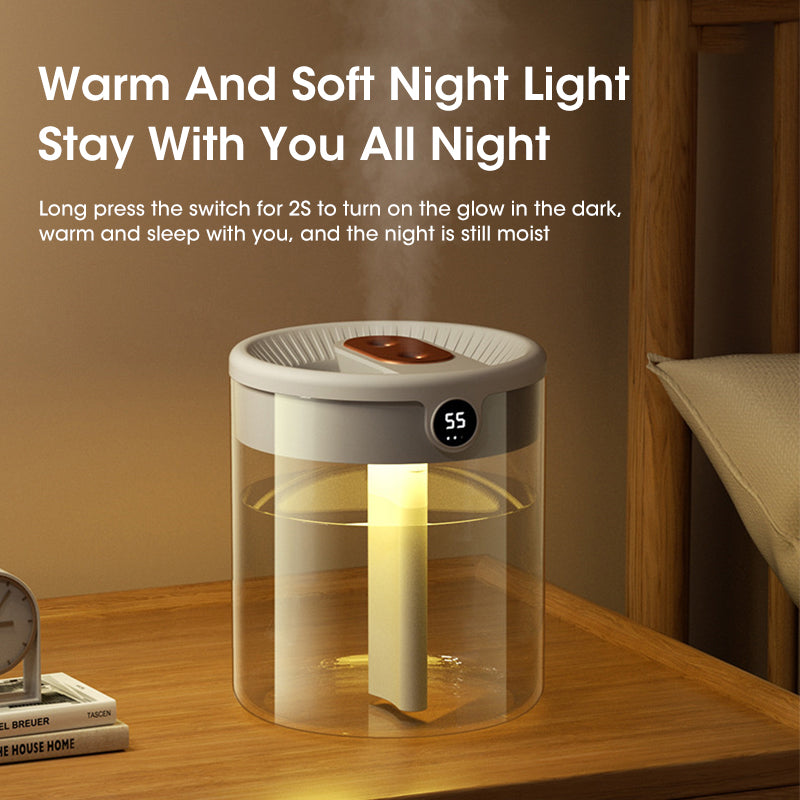 Niye 2L Double Nozzle Air Humidifier With LCD Humidity Display  Large Capacity Aroma Essential Oil  2