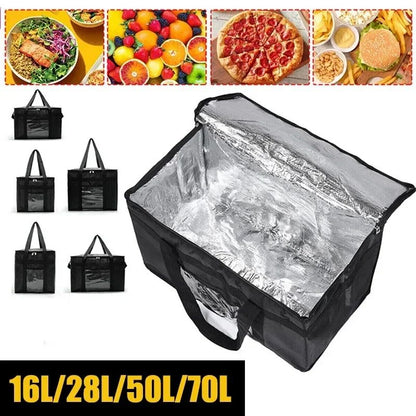 70L Insulated Thermal Cooler Bag Large Capacity Portable Lunch Bag with Tin Foil Insulation, Zipper Closure for Picnic