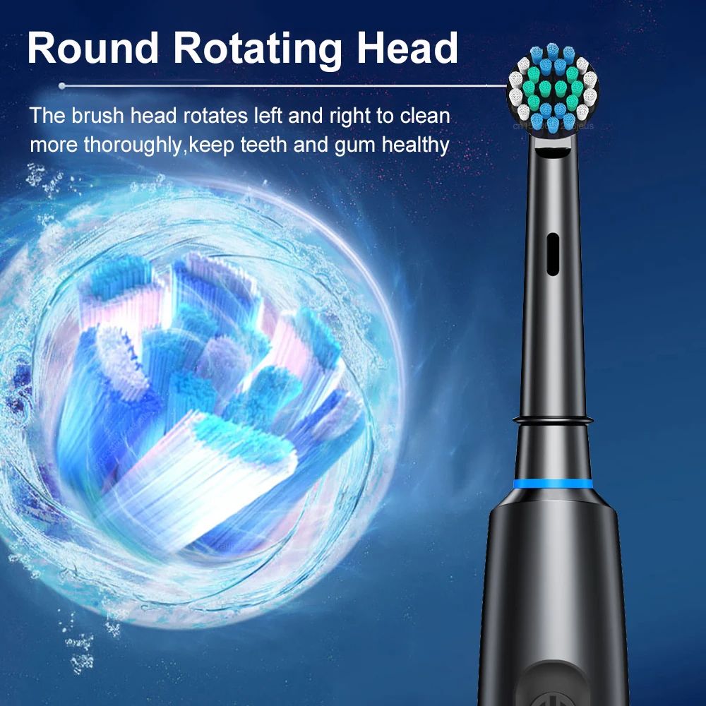 Electric Toothbrush With Rotating Brush Head Rechargeable Rotary Toothbrush For Adults With Modes   2