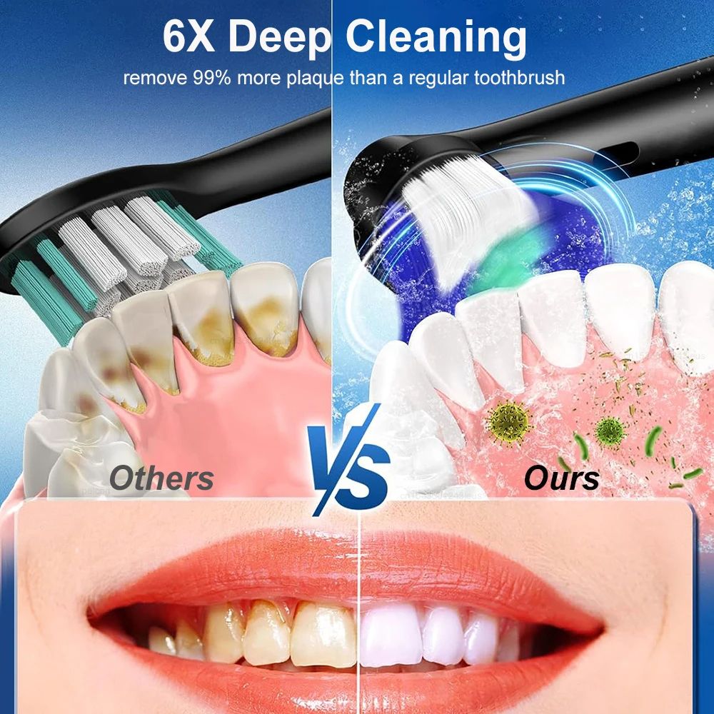 Electric Toothbrush With Rotating Brush Head Rechargeable Rotary Toothbrush For Adults With Modes   3