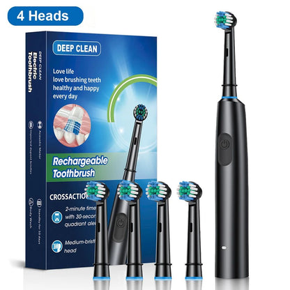 Electric Toothbrush With Rotating Brush Head Rechargeable Rotary Toothbrush For Adults With Modes   6
