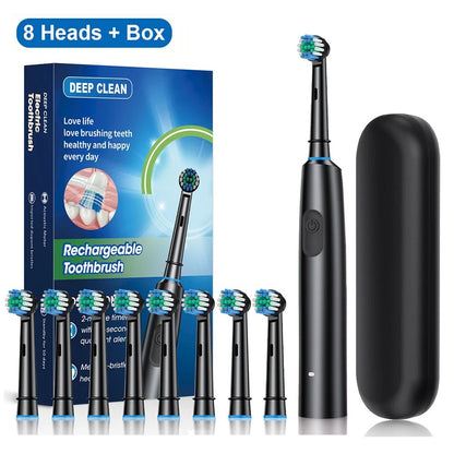 Electric Toothbrush With Rotating Brush Head Rechargeable Rotary Toothbrush For Adults With Modes   9