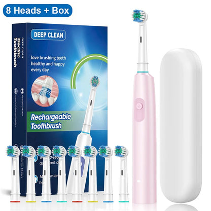 Electric Toothbrush With Rotating Brush Head Rechargeable Rotary Toothbrush For Adults With Modes   10
