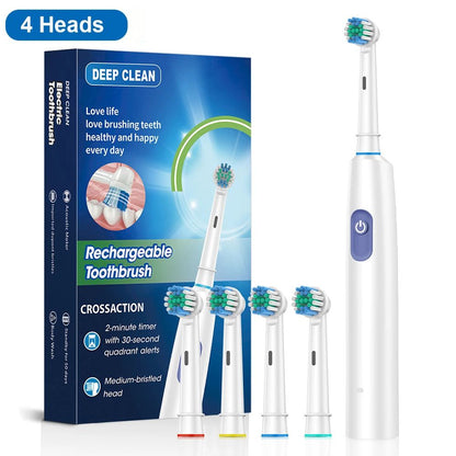 Electric Toothbrush With Rotating Brush Head Rechargeable Rotary Toothbrush For Adults With Modes   8
