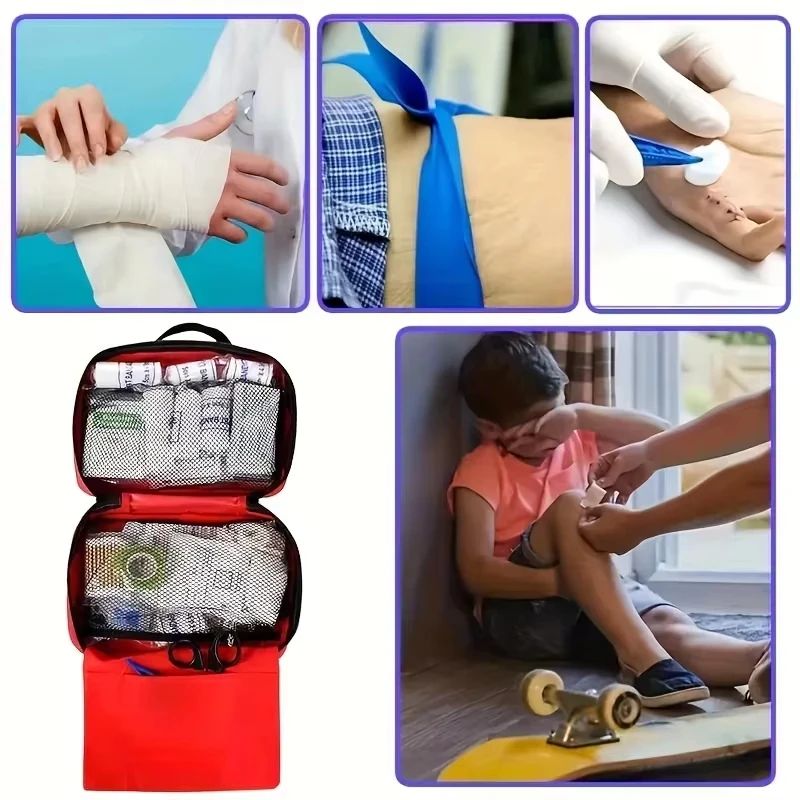 Portable Multi Purpose First Aid Kit Emergency Medical Supplies Bag For Camping Hiking Travel Car A 5