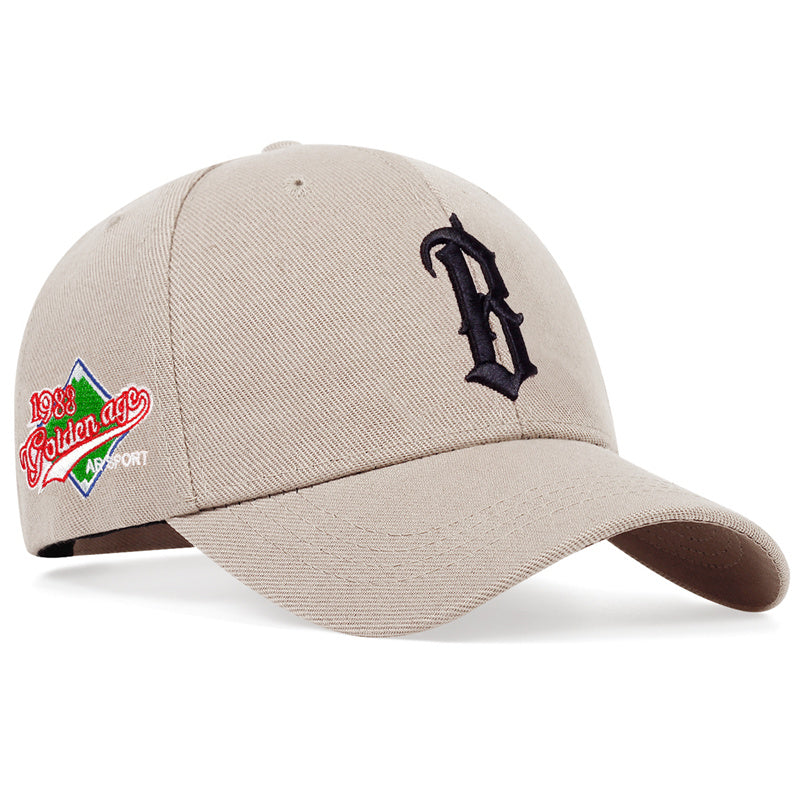 Unisex Letter B Side 1988 Embroidered Baseball Cap Adjustable Outdoor Leisure Hat for Spring Autum