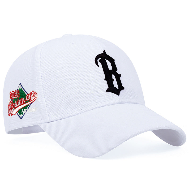 Unisex Letter B Side 1988 Embroidered Baseball Cap Adjustable Outdoor Leisure Hat for Spring Autum