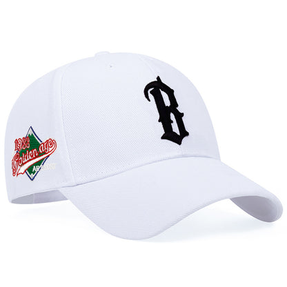Unisex Letter B Side 1988 Embroidered Baseball Cap Adjustable Outdoor Leisure Hat for Spring Autum