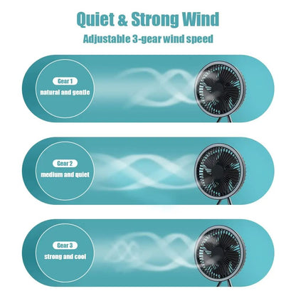 Camping Fan Rechargeable Desktop Portable Circulator Wireless Ceiling Electric Fan With Power Bank  3
