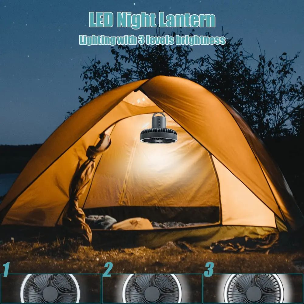 Camping Fan Rechargeable Desktop Portable Circulator Wireless Ceiling Electric Fan With Power Bank  1