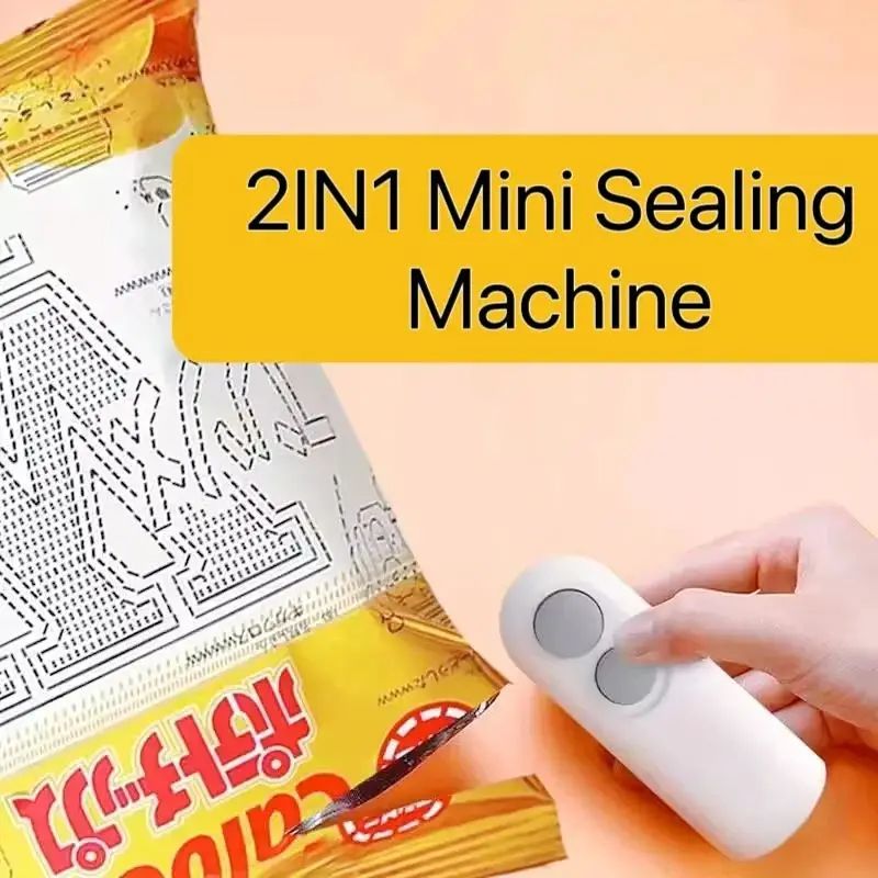 Mini Sealing Machine USB Rechargeable Heat Sealer for Plastic Food Storage Bags, Handheld Food Sealer Clip for Snack