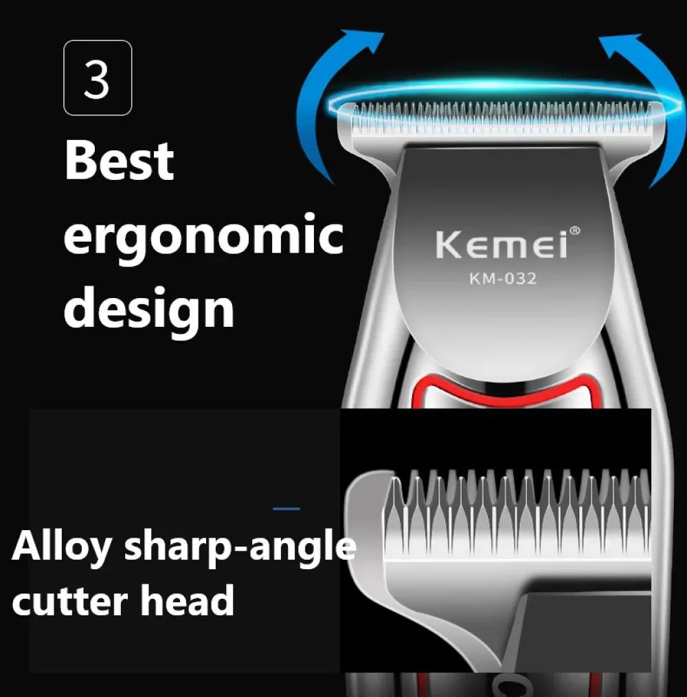 Kemei Electric Beard  Hair Trimmer For Men Professional Hair Clipper Grooming Kit  Haircut Machine 2