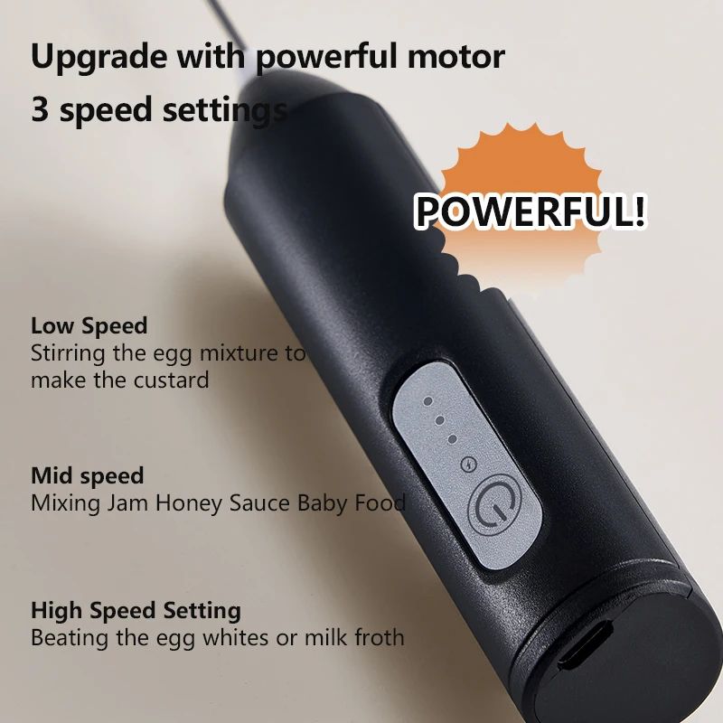 Wireless Milk Frother Electric Handheld Blender  Coffee Maker With USB Rechargeable Whisk Mixer For