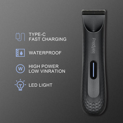 Electric Groin Hair Trimmer For Men Waterproof Body Groomer With Replaceable Ceramic Blades PubicCh 1