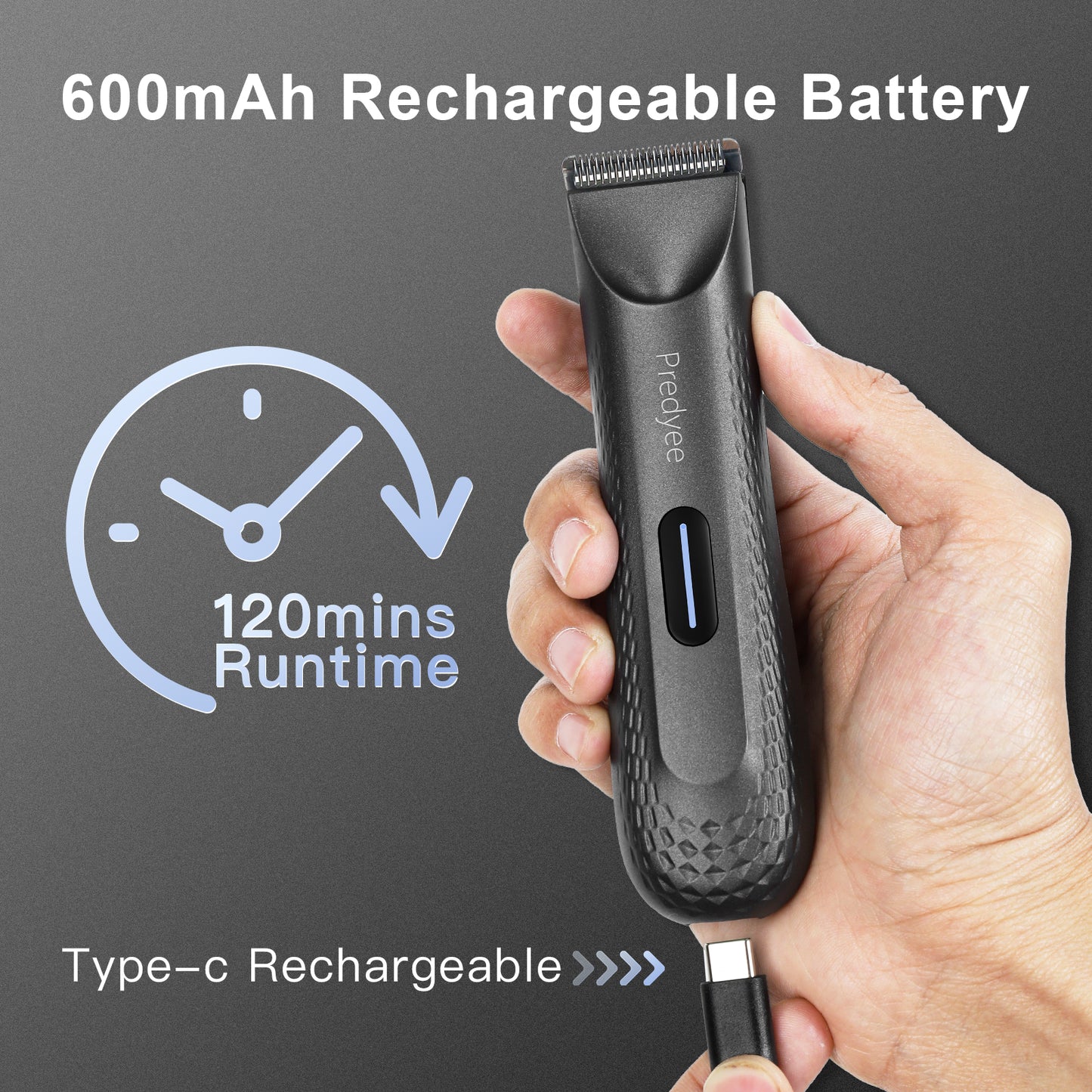 Electric Groin Hair Trimmer For Men Waterproof Body Groomer With Replaceable Ceramic Blades PubicCh 4
