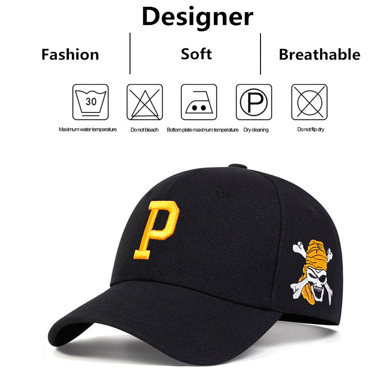 Unisex P Letter Pirate Baseball Cap Cotton Snapback Hat for Men  Women Hip Hop Trucker Design