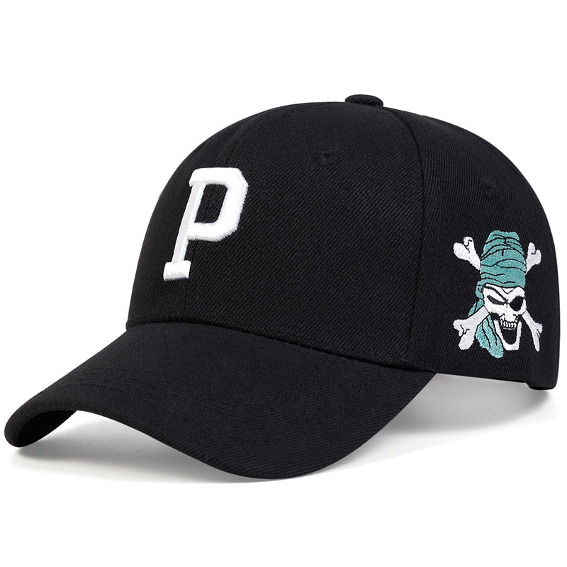 Unisex P Letter Pirate Baseball Cap Cotton Snapback Hat for Men  Women Hip Hop Trucker Design