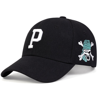 Unisex P Letter Pirate Baseball Cap Cotton Snapback Hat for Men  Women Hip Hop Trucker Design
