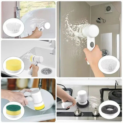 Cordless Electric Spin Scrubber Adjustable Extension Handle  Replaceable Brush Heads Ideal For Bath 3