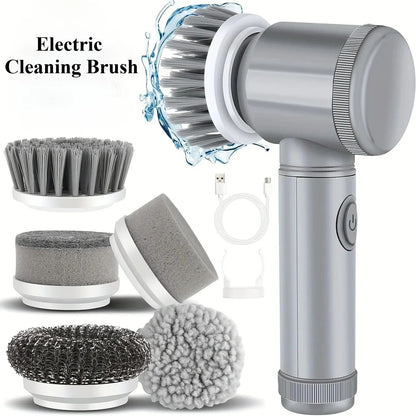 Cordless Electric Spin Scrubber Adjustable Extension Handle  Replaceable Brush Heads Ideal For Bath 6