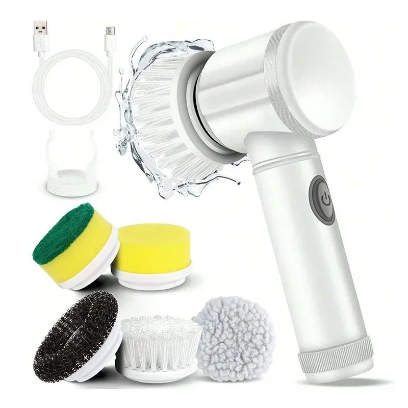 Cordless Electric Spin Scrubber Adjustable Extension Handle  Replaceable Brush Heads Ideal For Bath 7