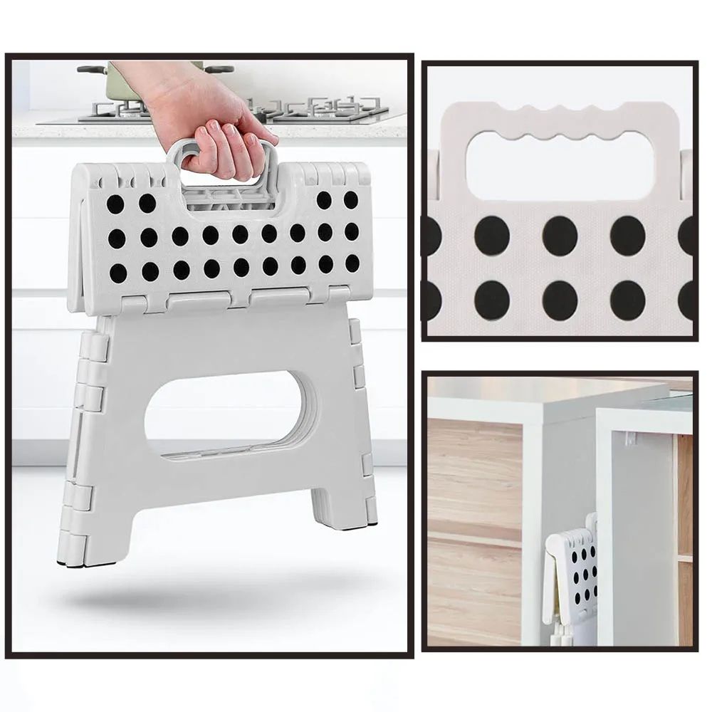 Folding Step Stool Portable Lightweight Plastic Step Up For Adults  Kids  Ideal For Kitchen Bathroo 4