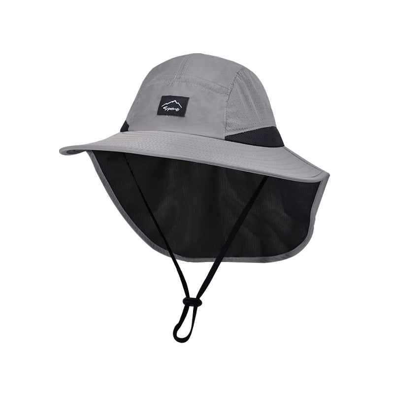 Unisex Xinbaoguan 9249 Summer Fisherman Hat Large Brim QuickDry Polyester Sunshade with Shawl Des