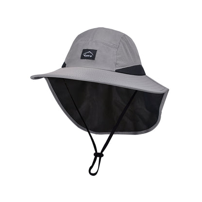Unisex Xinbaoguan 9249 Summer Fisherman Hat Large Brim QuickDry Polyester Sunshade with Shawl Des