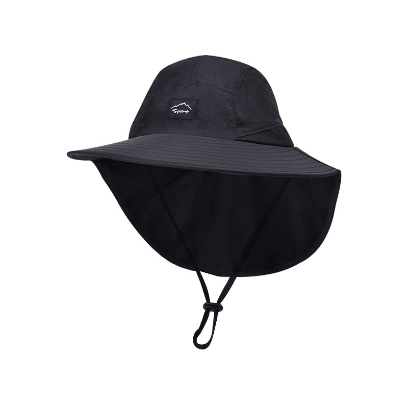 Unisex Xinbaoguan 9249 Summer Fisherman Hat Large Brim QuickDry Polyester Sunshade with Shawl Des