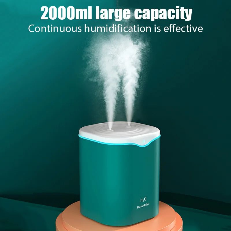 USB Air Humidifier With Double Spray Port Ultrasonic Cool Mist Essential Oil Aromatherapy Diffuser  1