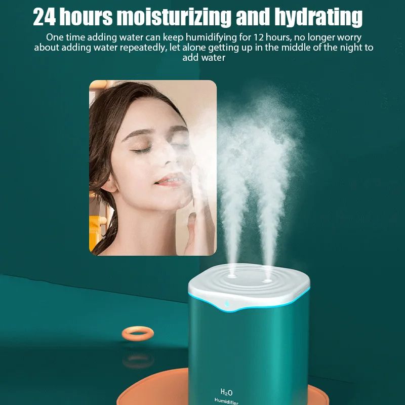 USB Air Humidifier With Double Spray Port Ultrasonic Cool Mist Essential Oil Aromatherapy Diffuser  5